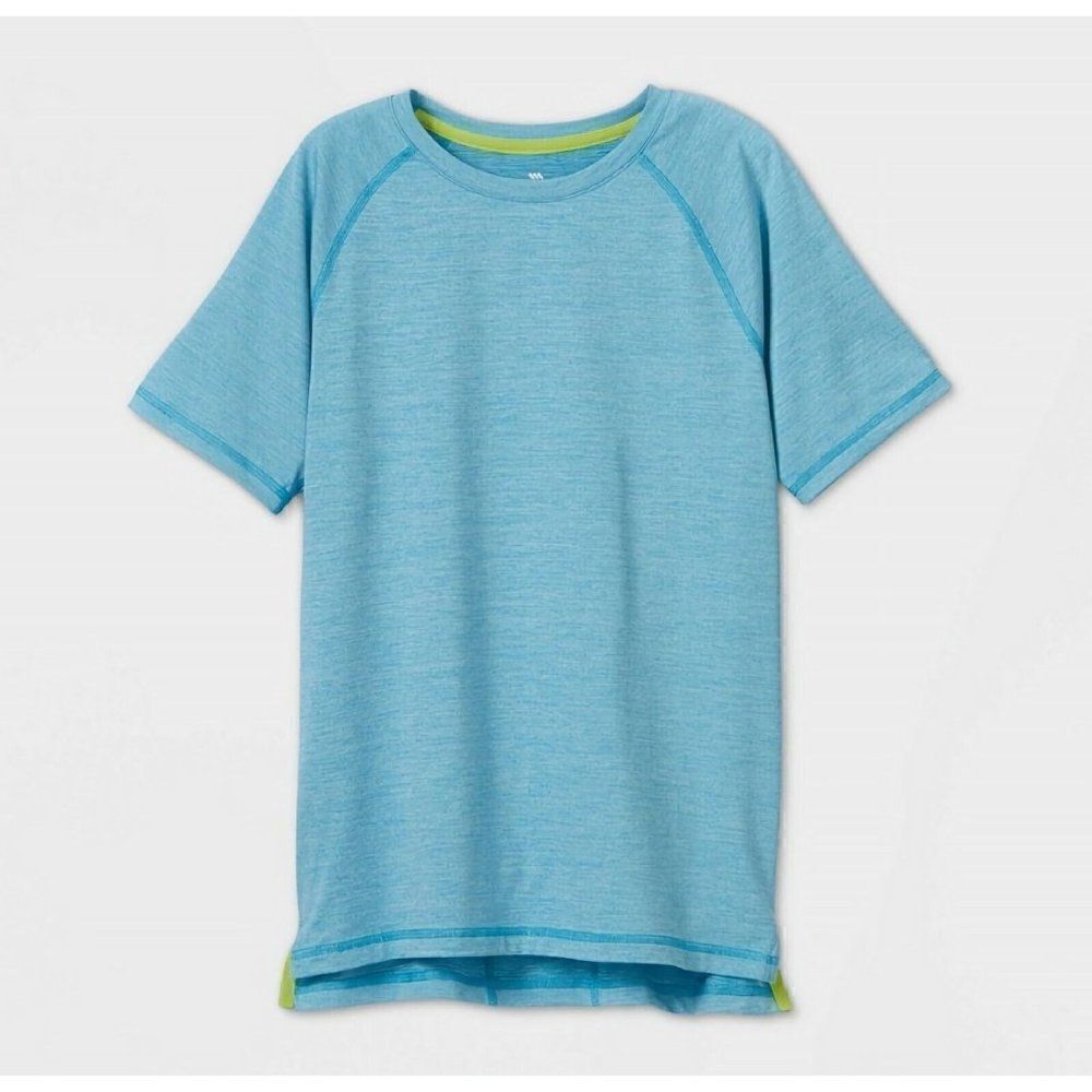 Boys' Size L (12/14) Quick Dry UPF 50+ Short Sleeve Swim T-Shirt - all in Motion